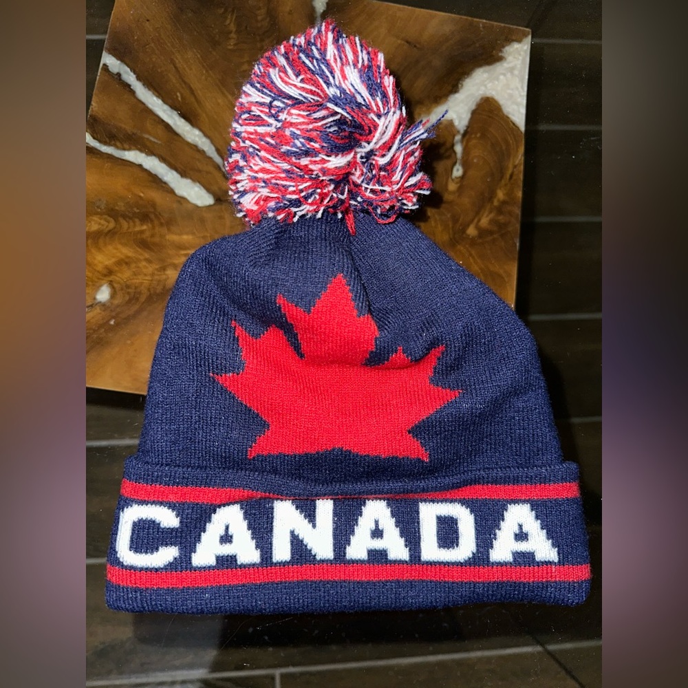 Canada Navy & Red Blue Beanie